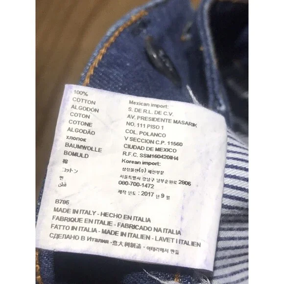 SUITSUPPLY Candiani Jeans Men 32 Blue Denim Cotton Button Fly Made in Italy @G8